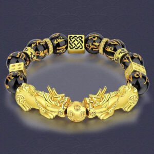 Gold-Plated Double Pixiu Feng Shui Bracelet - Extreme Wealth & Protection